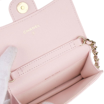 Chanel Caviar Quilted Mini Chain Bag Pink