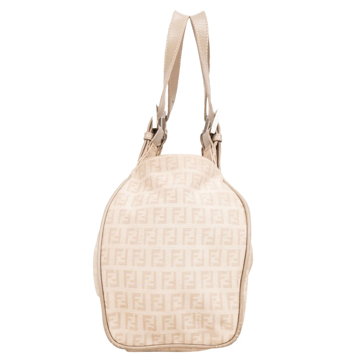 Fendi Monogram Zucca Baguette Buckle Shoulder Bag