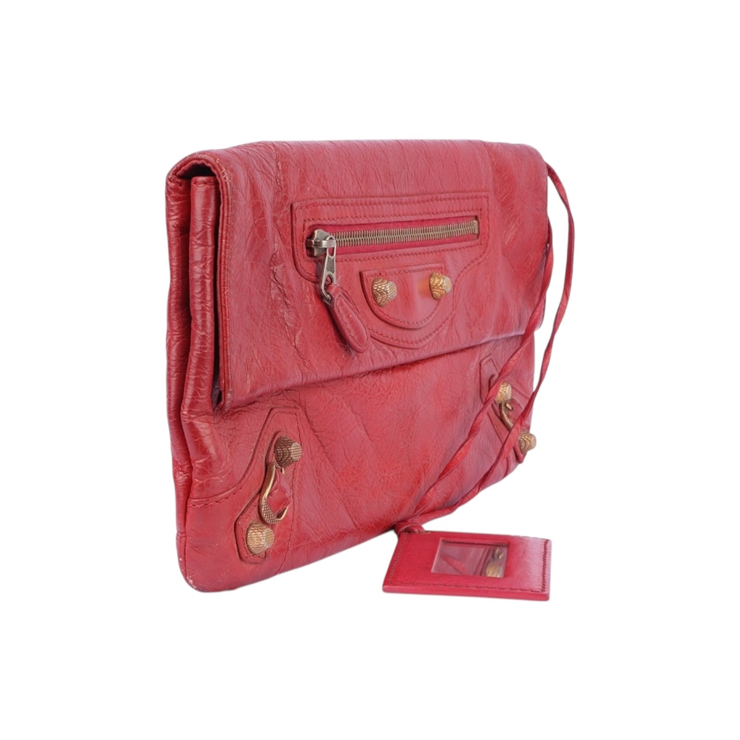 Balenciaga Red Leather Clutch