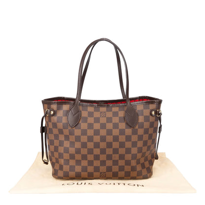 Louis Vuitton Damier Ebene Monogram Neverfull PM Handbag