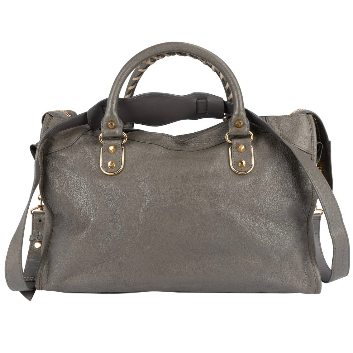 Balenciaga Grey Grained Leather City Handbag