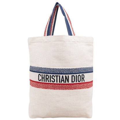 Christian Dior Embroidered Cotton Limited Collection Emblem Tote Handbag