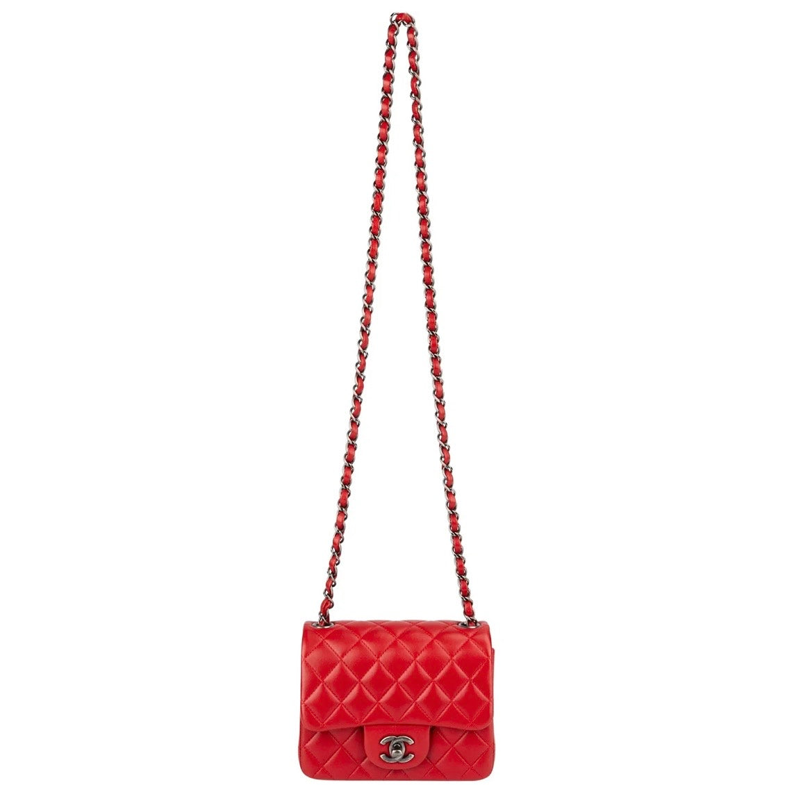Chanel Quilted Lambskin Mini Rectangular Single
Flap Crossbody Bag