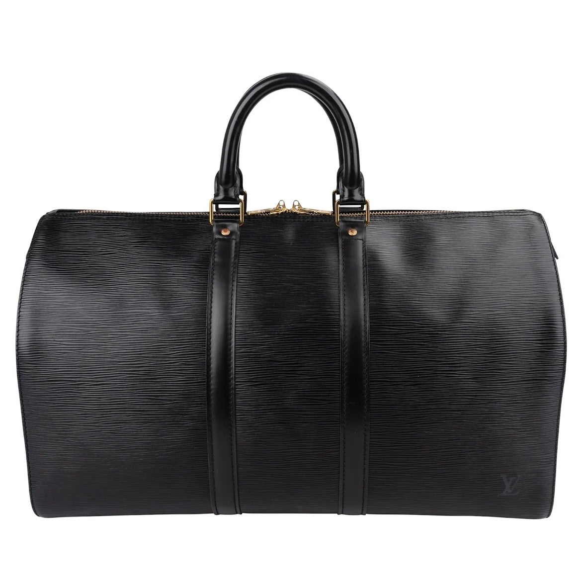 Louis Vuitton Noir Epi Leather Keepall 45 Travel Bag