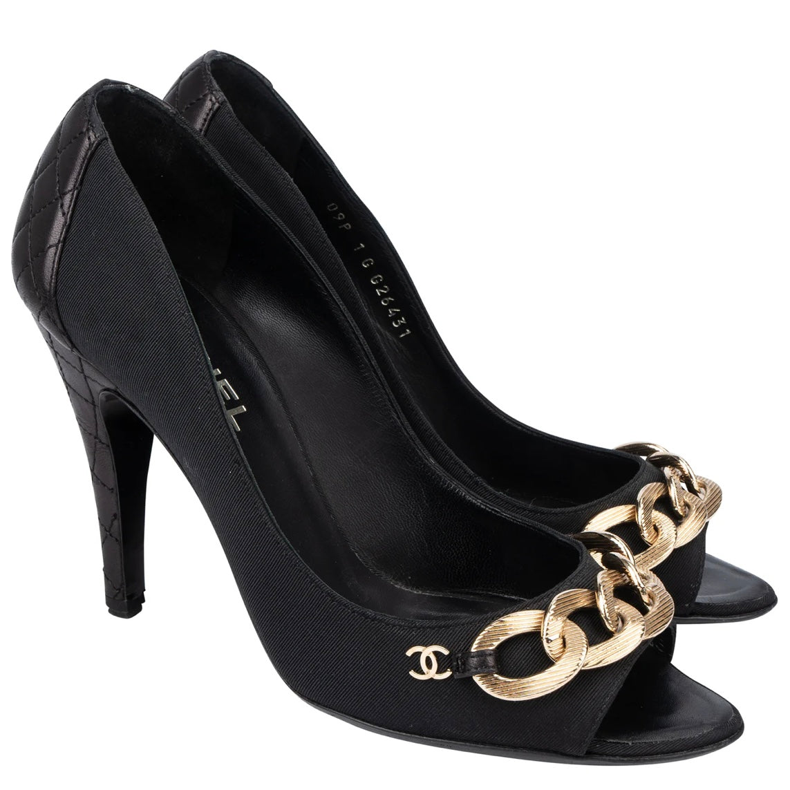Chanel Quilted Leather Chain Pumps (37)