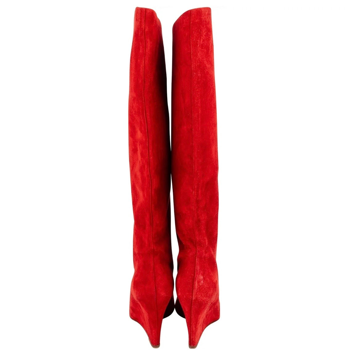 Christian Louboutin Red Suede Tuorloubi Flat Boots (38)