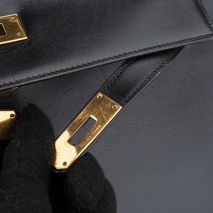 Hermès Noir Boxcalf Kelly 32 Handbag