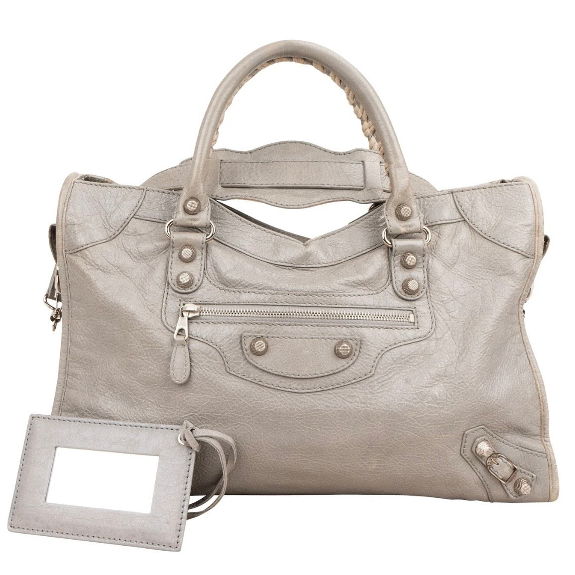 Balenciaga Grey Leather Classic City Handbag
