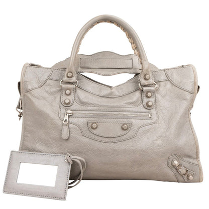 Balenciaga Grey Leather Classic City Handbag