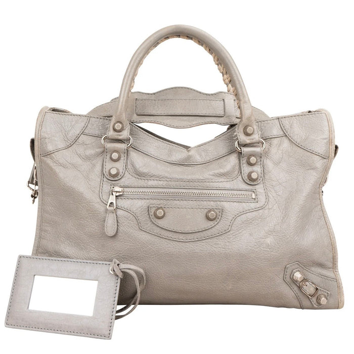 Balenciaga Grey Leather Classic City Handbag