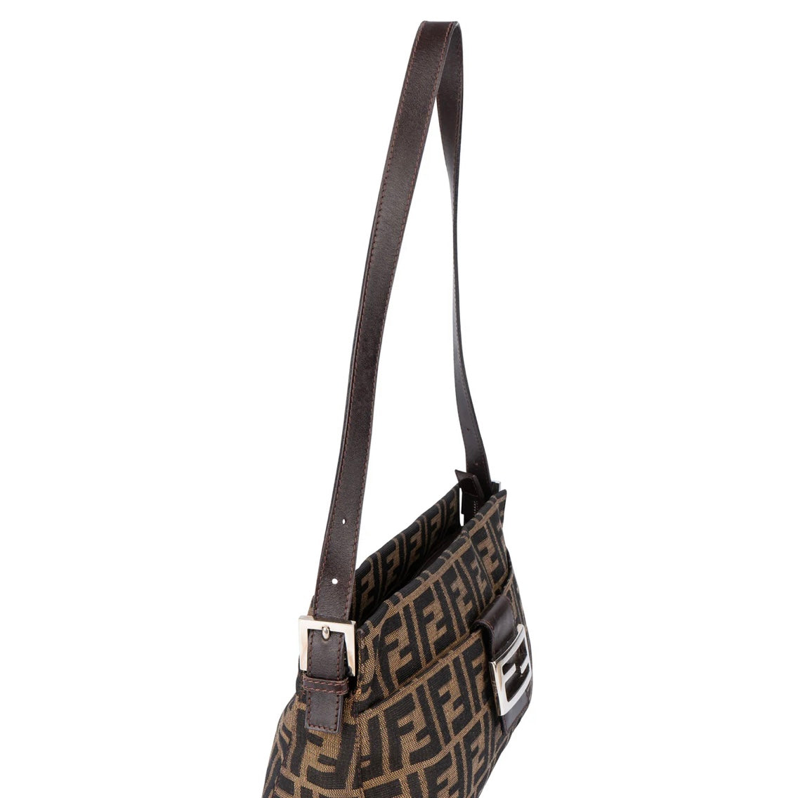 Fendi FF Monogram Baguette Buckle Shoulder Bag