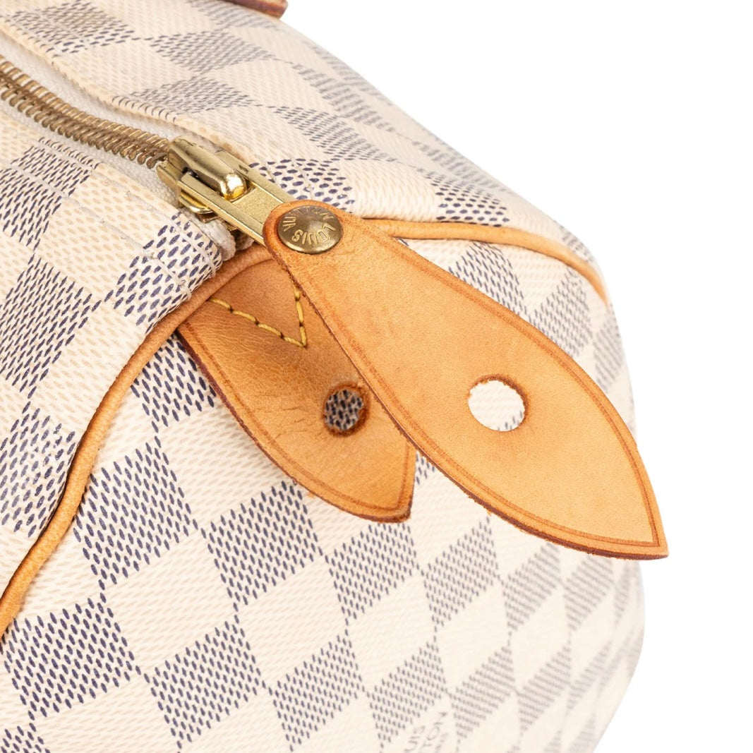 Louis Vuitton Monogram Damier Azur Speedy 30 Handbag