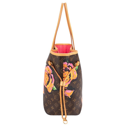Louis Vuitton Limited Monogram Roses Neverfull MM Shoulder Bag