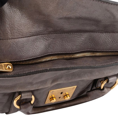 Miu Miu Grey Leather Lock Handbag