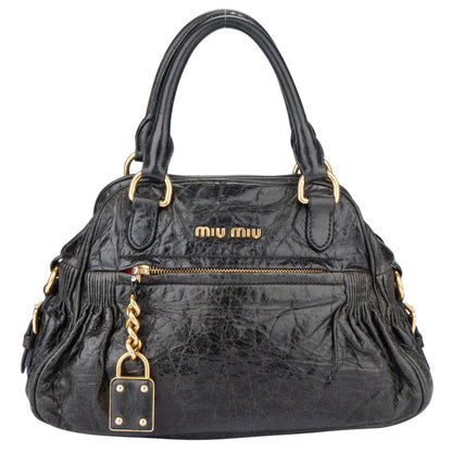 Miu Miu Nero Leather
Padlock Handbag
