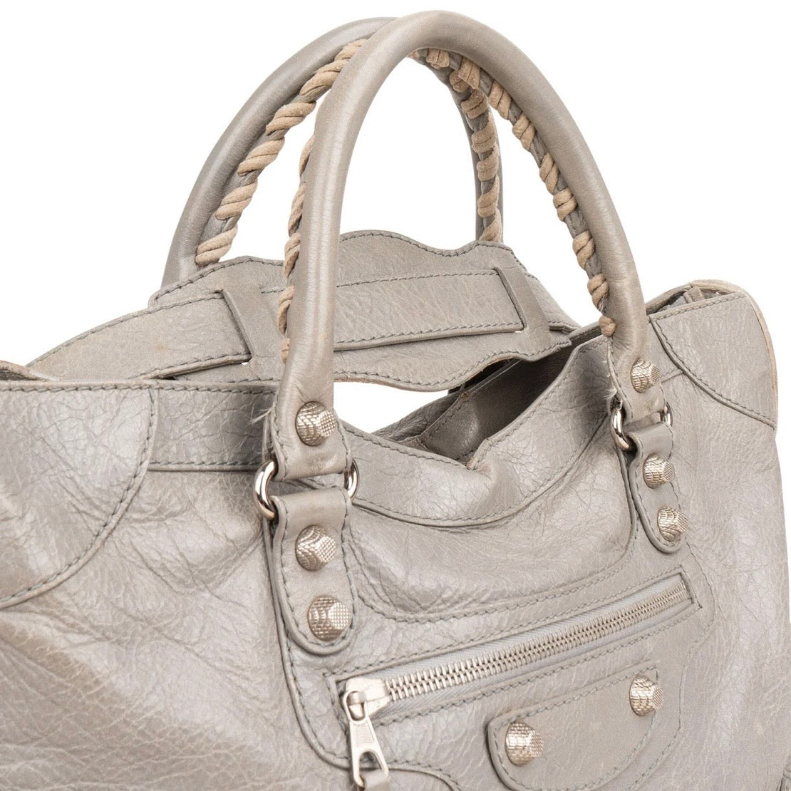 Balenciaga Grey Leather Classic City Handbag