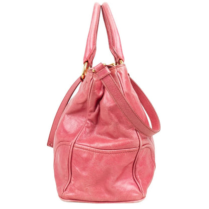 Prada Pink Vitello Lux Shine
Leather Tote Handbag