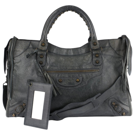 Balenciaga Grey Leather City Handbag