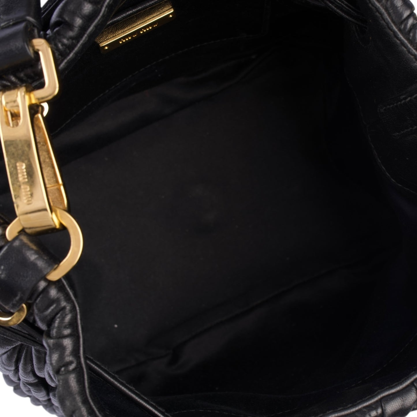 Miu Miu Quilted Leather Bucket Bag