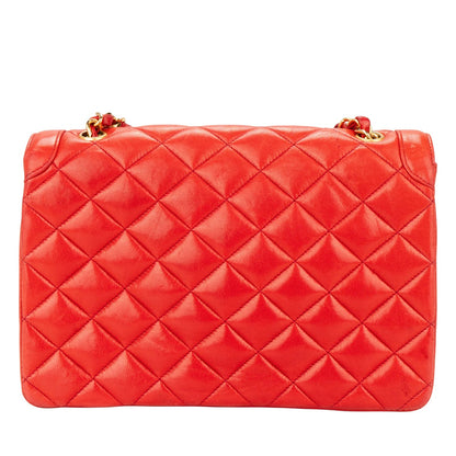 Chanel Quilted Lambskin 24K Gold Single Flap Crossbody Bag