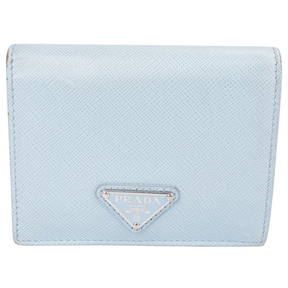 Prada Saffiano Leather Triangle Small Bifold Wallet