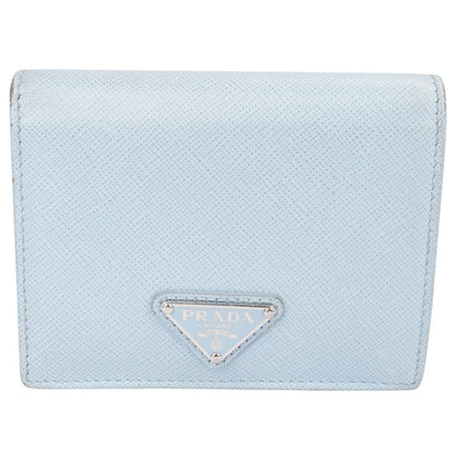 Prada Saffiano Leather Triangle Small Bifold Wallet