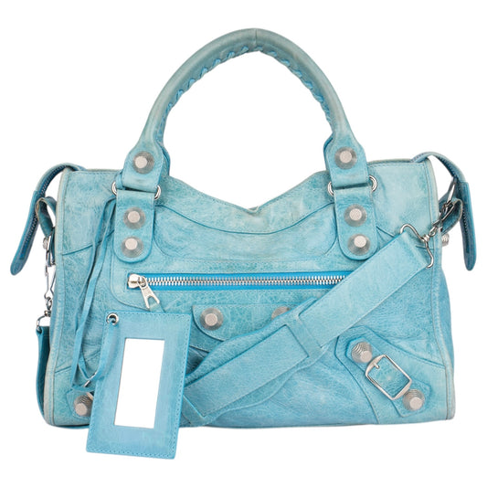 Balenciaga Blue Leather City Handbag