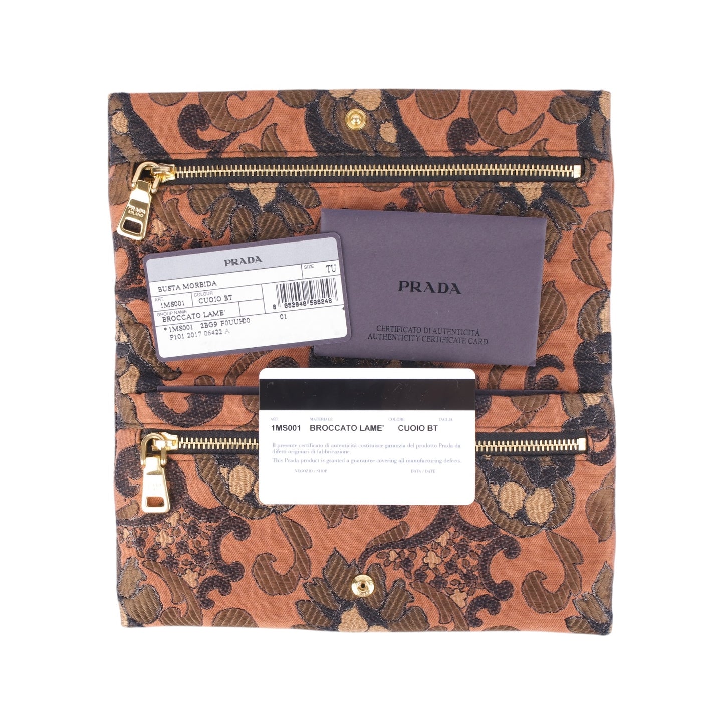 Prada Brocard Chestnut Wallet