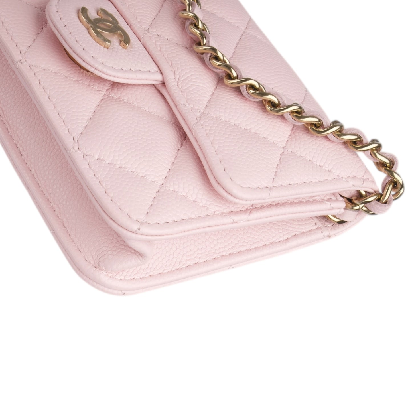 Chanel Caviar Quilted Mini Chain Bag Pink