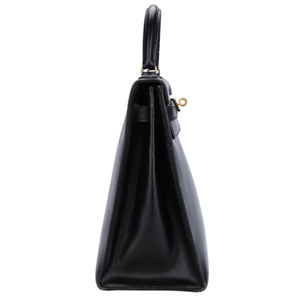 Hermès Noir Boxcalf Kelly 32 Handbag