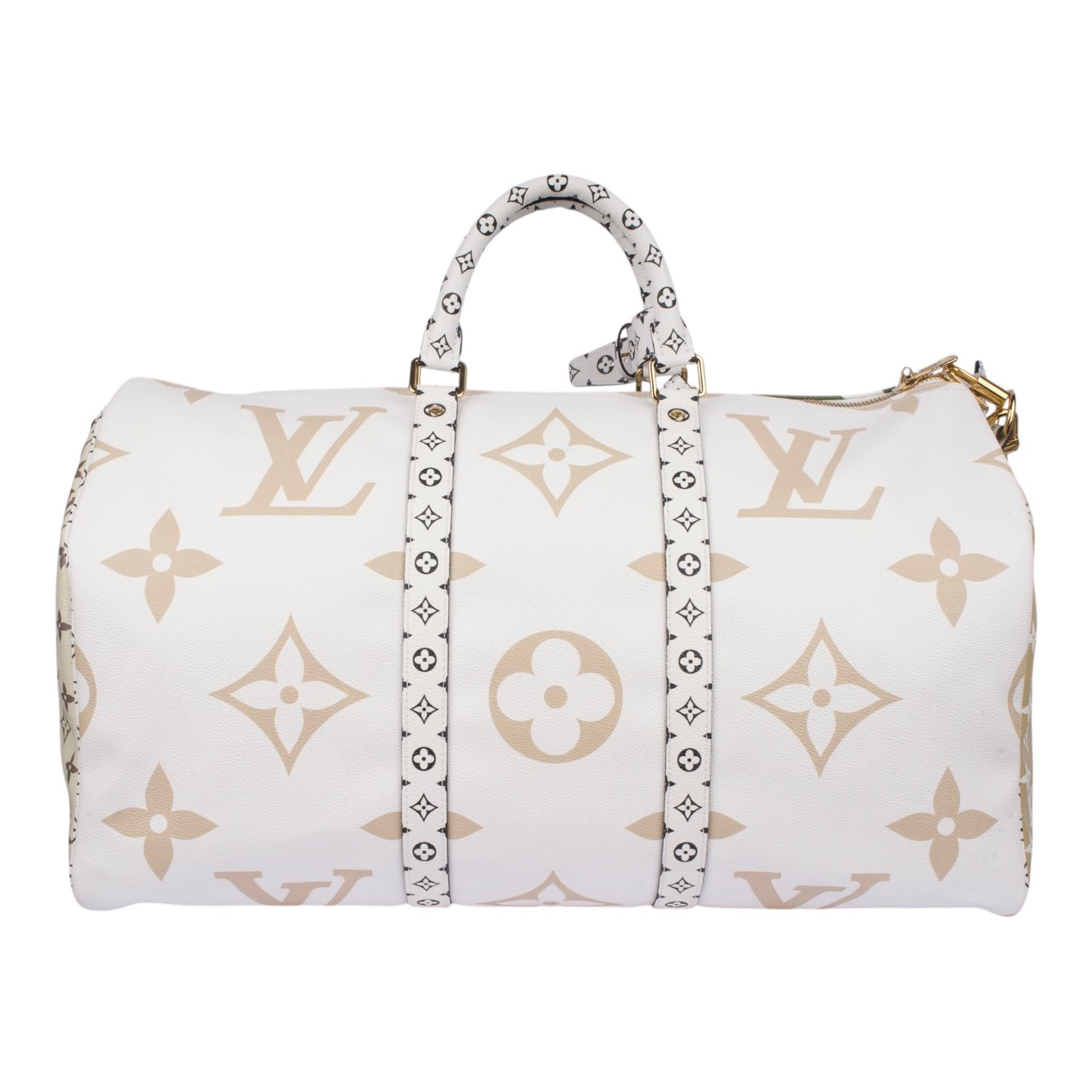 Louis Vuitton Khaki/White Limited Giant Monogram Keepall Bandouliere 50