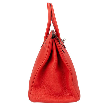 Hermès Rouge Togo Leather Birkin 35 Handbag