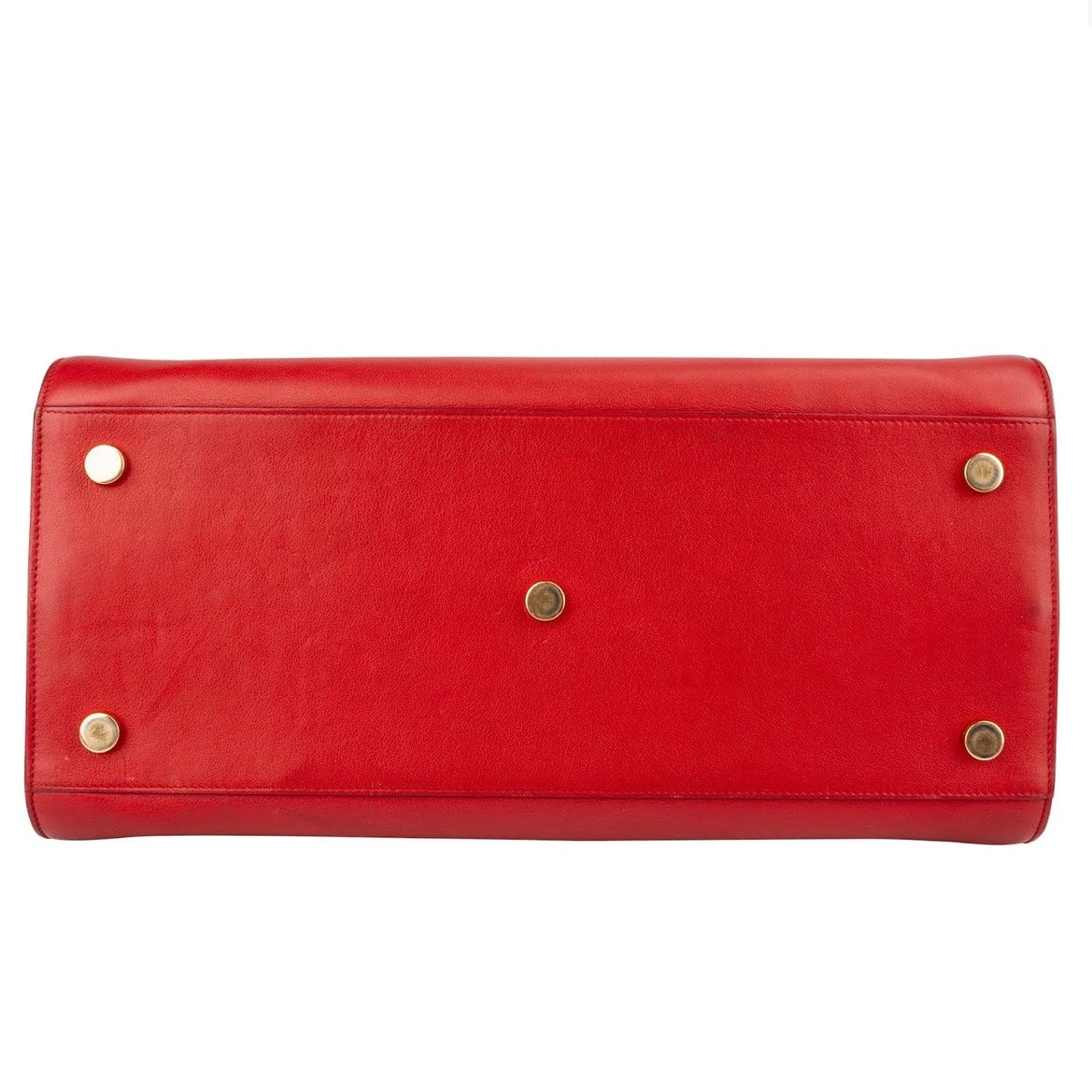 Yves Saint Laurent Red Calfskin Leather Sac de Jour Handbag