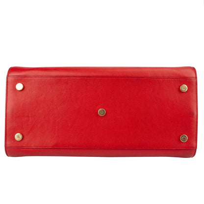 Yves Saint Laurent Red Calfskin Leather Sac de Jour Handbag