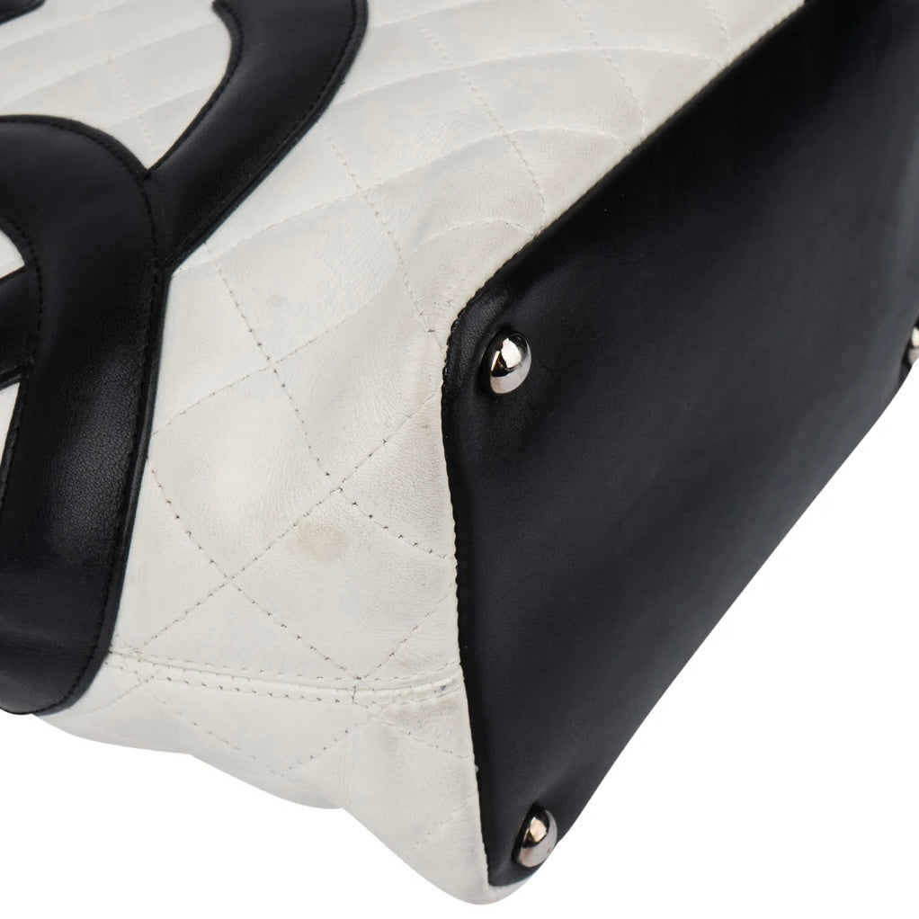 Chanel Quilted Bicolor Lambskin Cambon Handbag