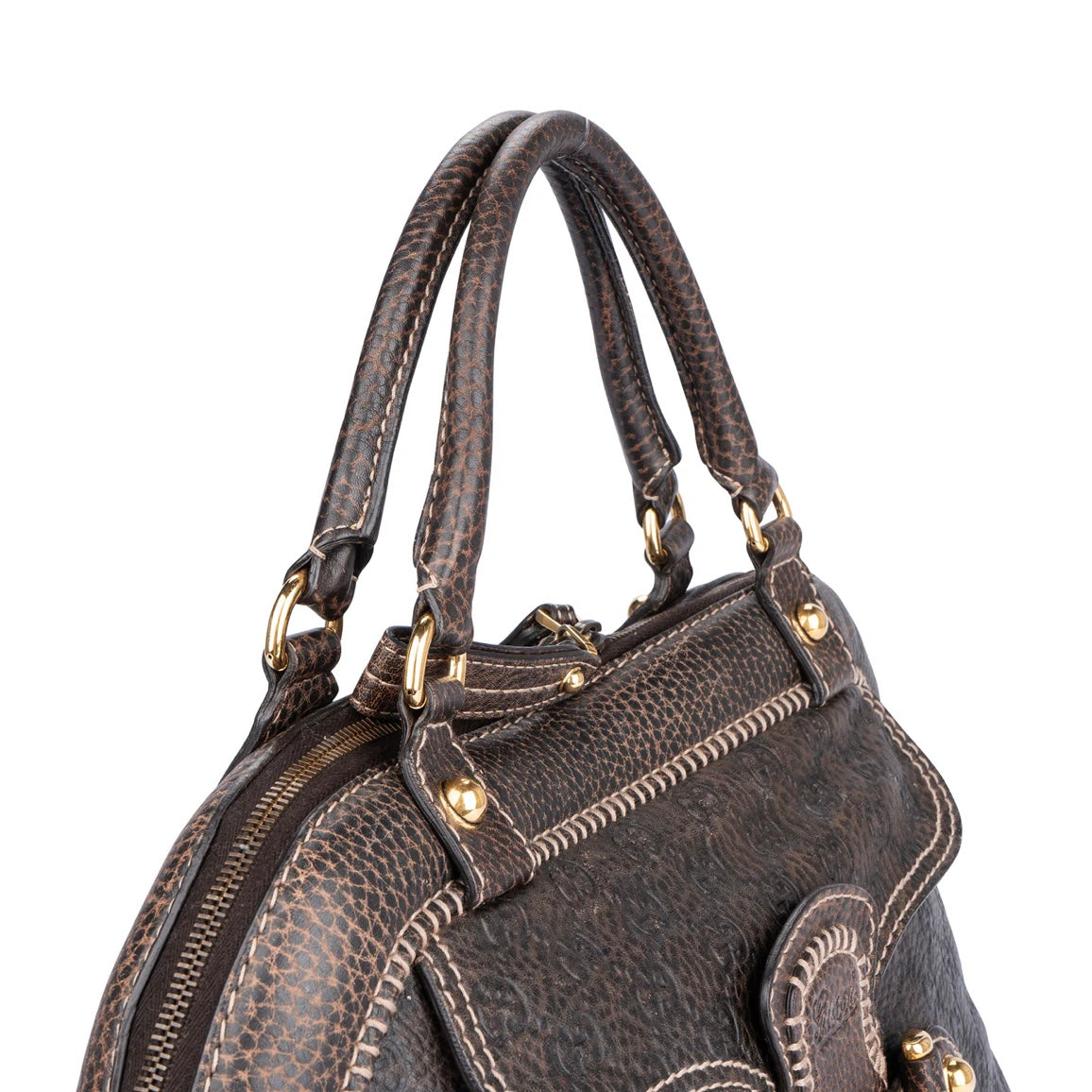 Gucci GG Leather Monogram Horsebit Handbag