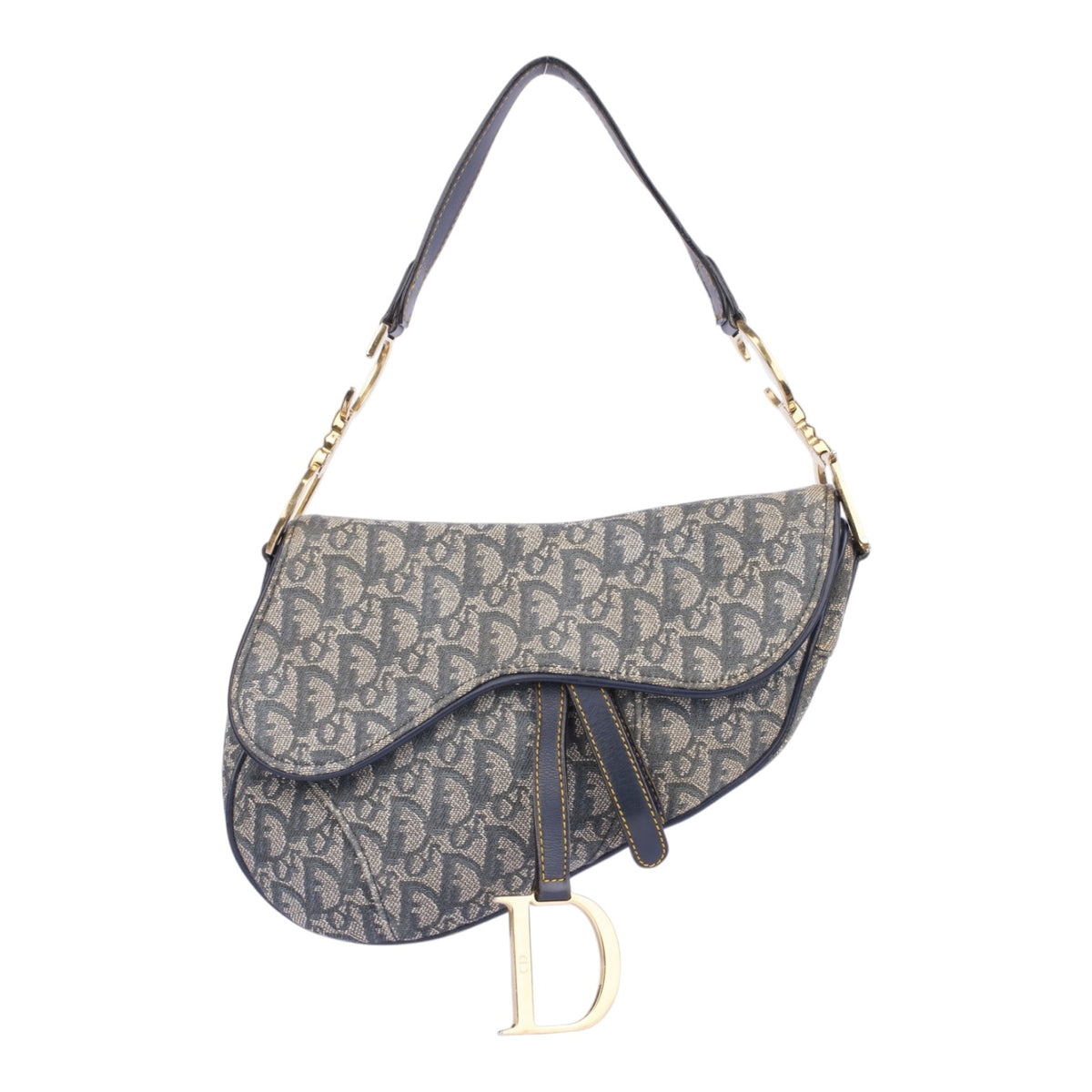 Christian Dior Monogram Oblique Denim Saddle Shoulder Bag