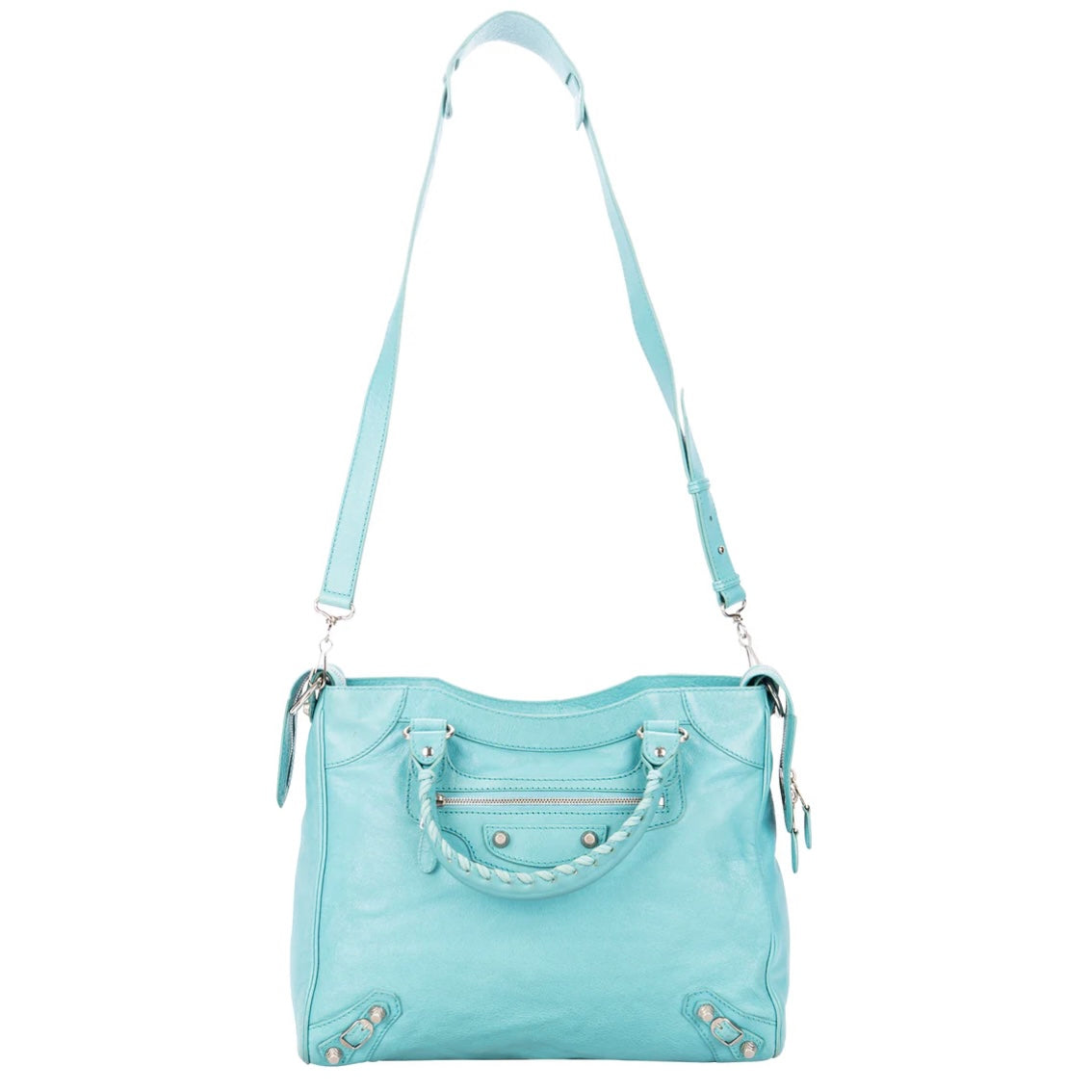 Balenciaga Blue Leather The City Handbag