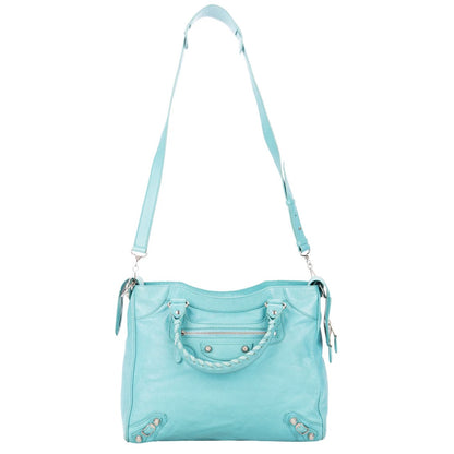 Balenciaga Blue Leather The City Handbag