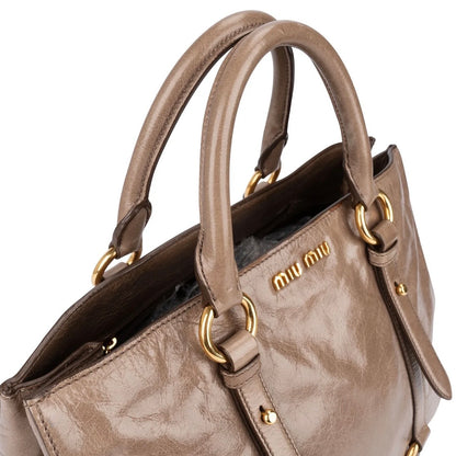 Miu Miu Vitello Lux
Leather Tote Handbag