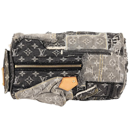 Louis Vuitton Limited Monogram Denim Patchwork Speedy 30 Handbag