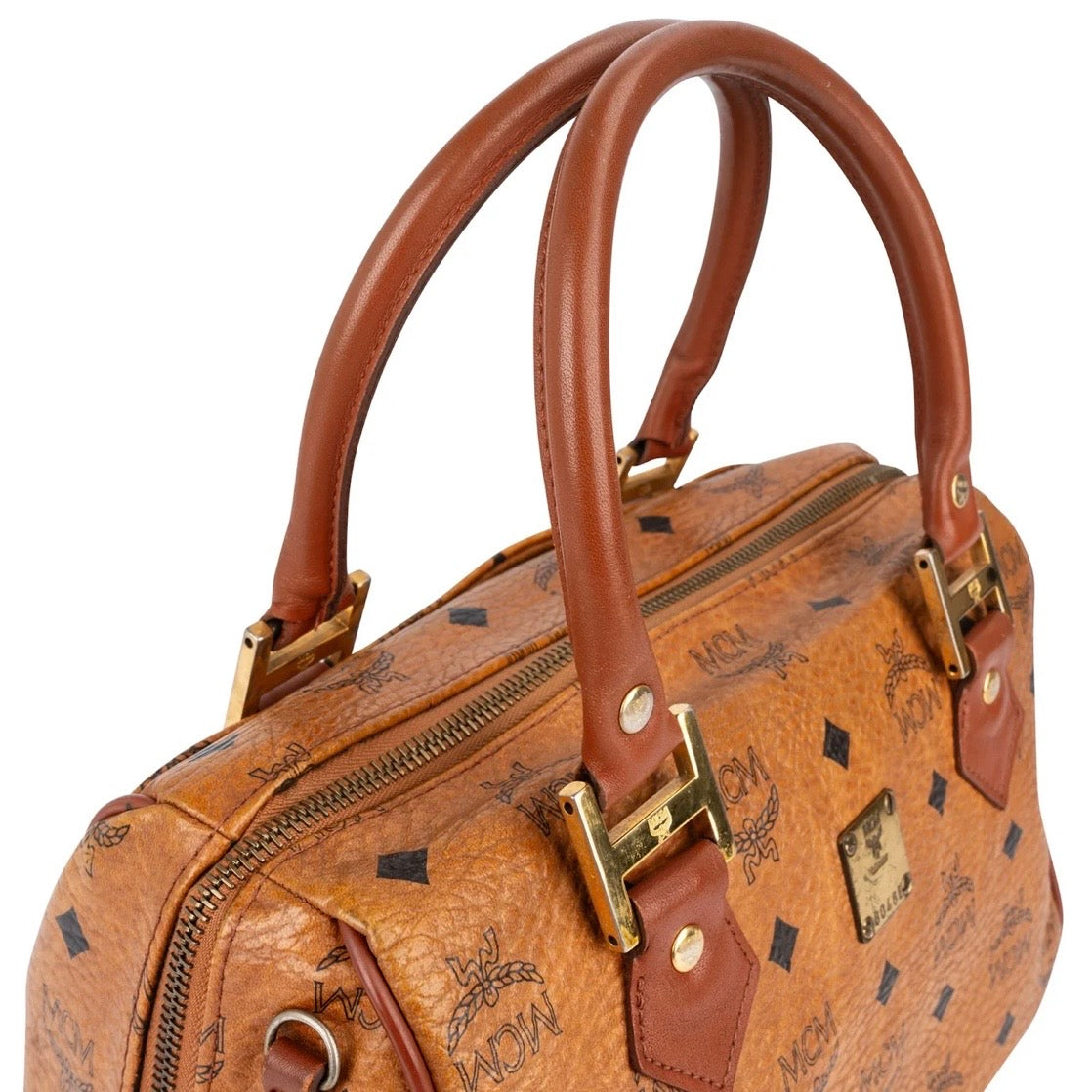 MCM Monogram Visetos Boston Handbag