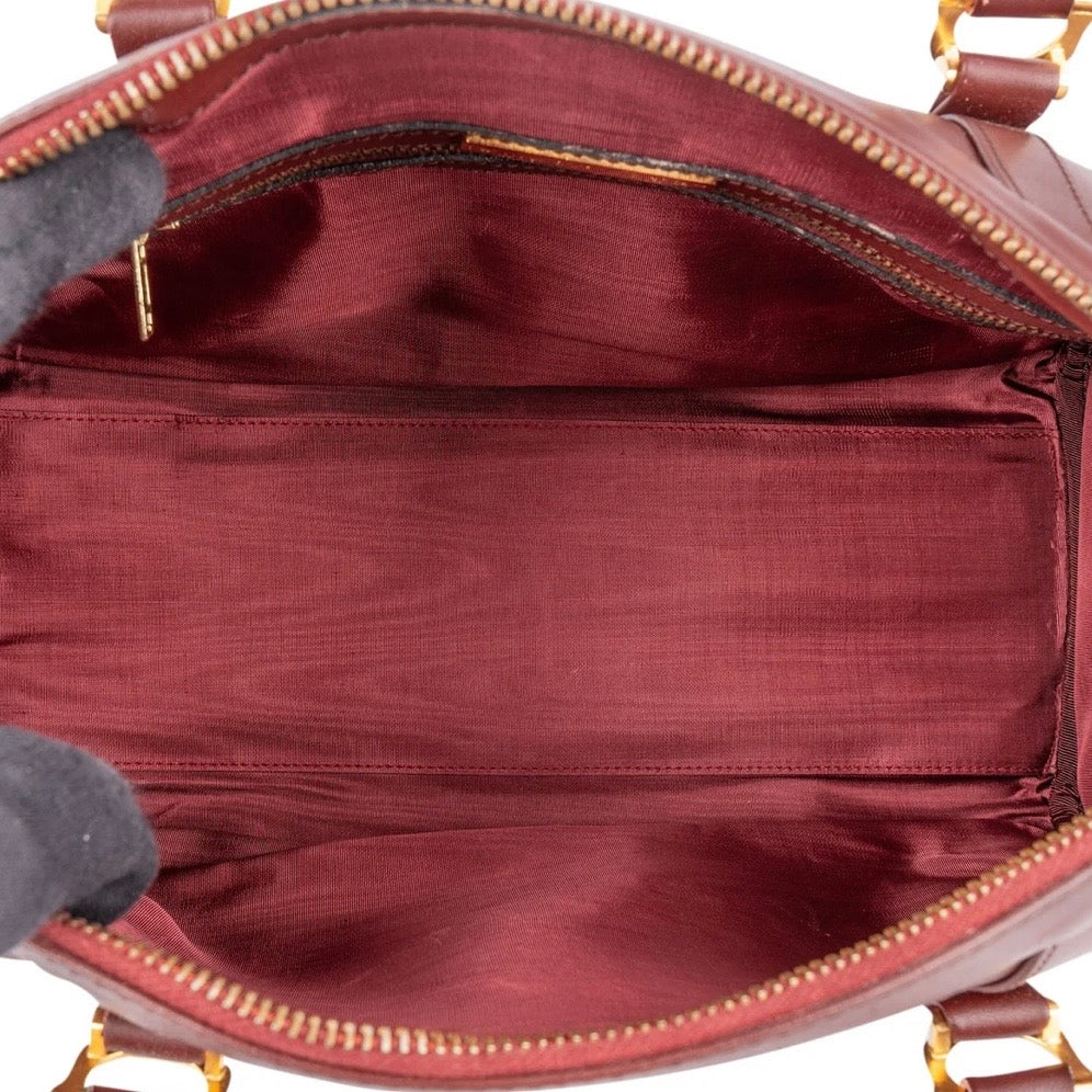 Cartier Bordeaux Leather Must de Cartier Boston Handbag