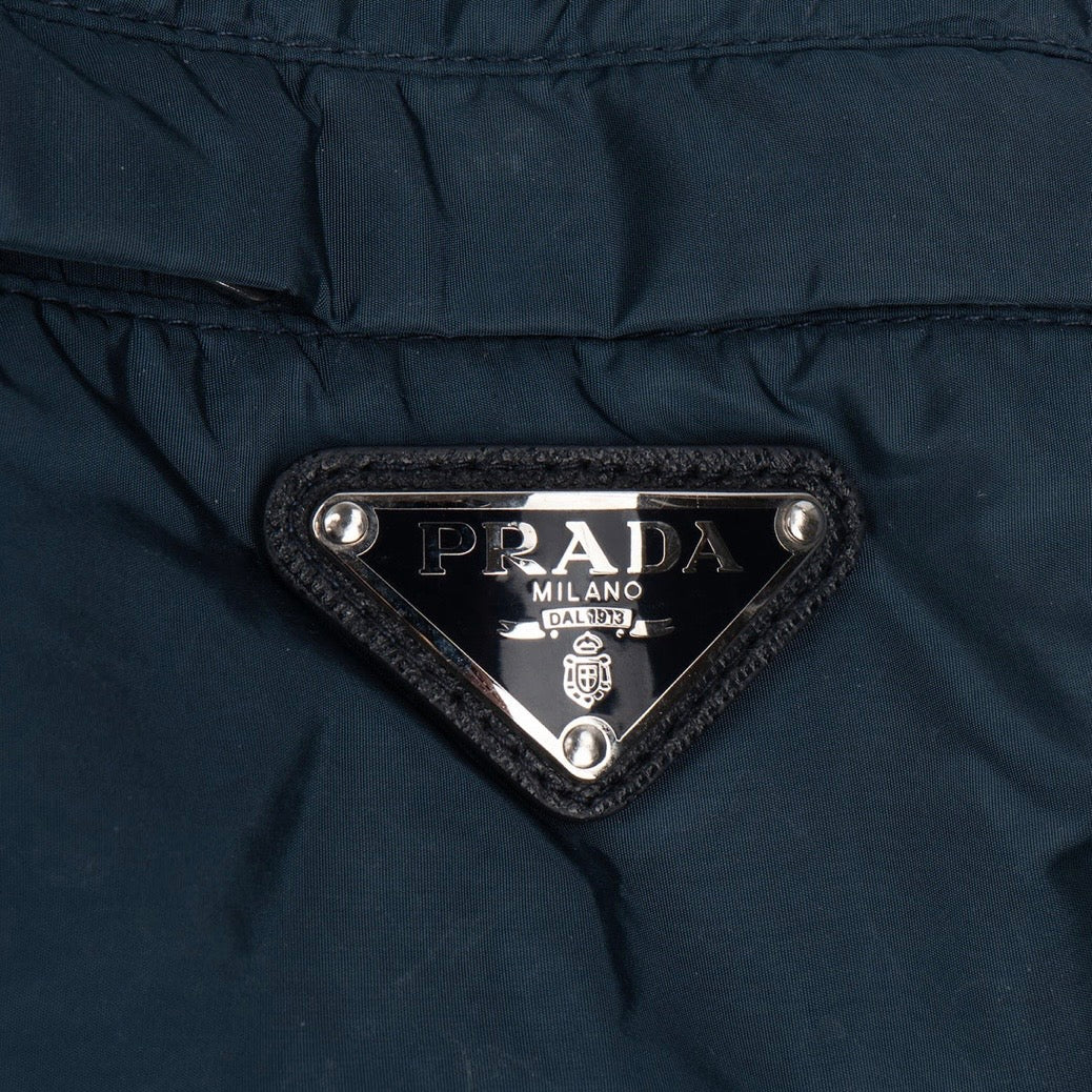 Prada Navy Nylon Triangle Windbreaker Jacket (L-XL)