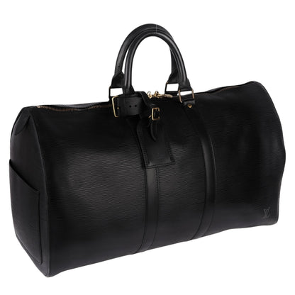 Louis Vuitton Noir Epi Leather Keepall 50