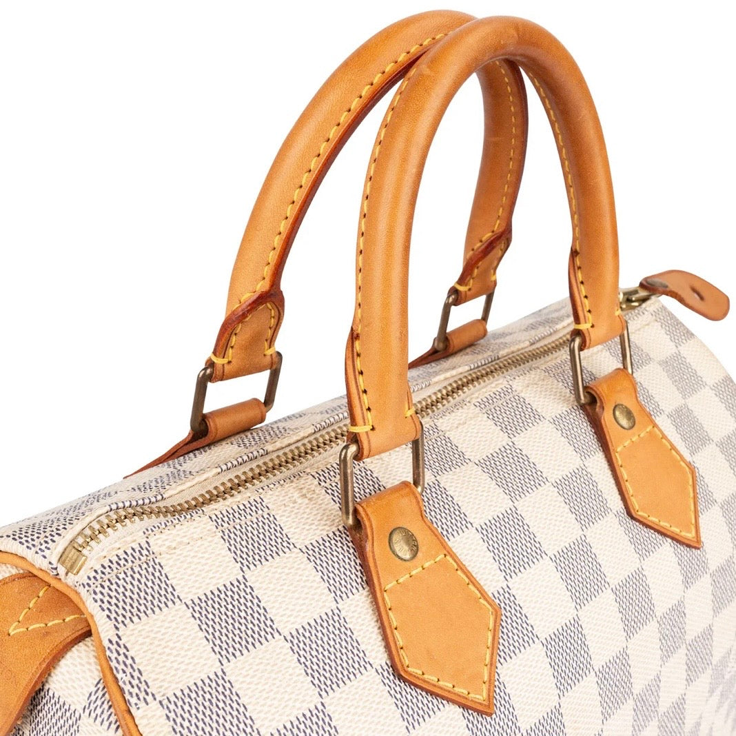 Louis Vuitton Monogram Damier Azur Canvas Speedy 25 Handbag
