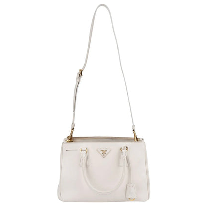 Prada White Saffiano Leather Galleria Handbag
