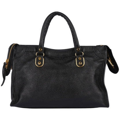 Balenciaga Black Leather New Collection City Handbag