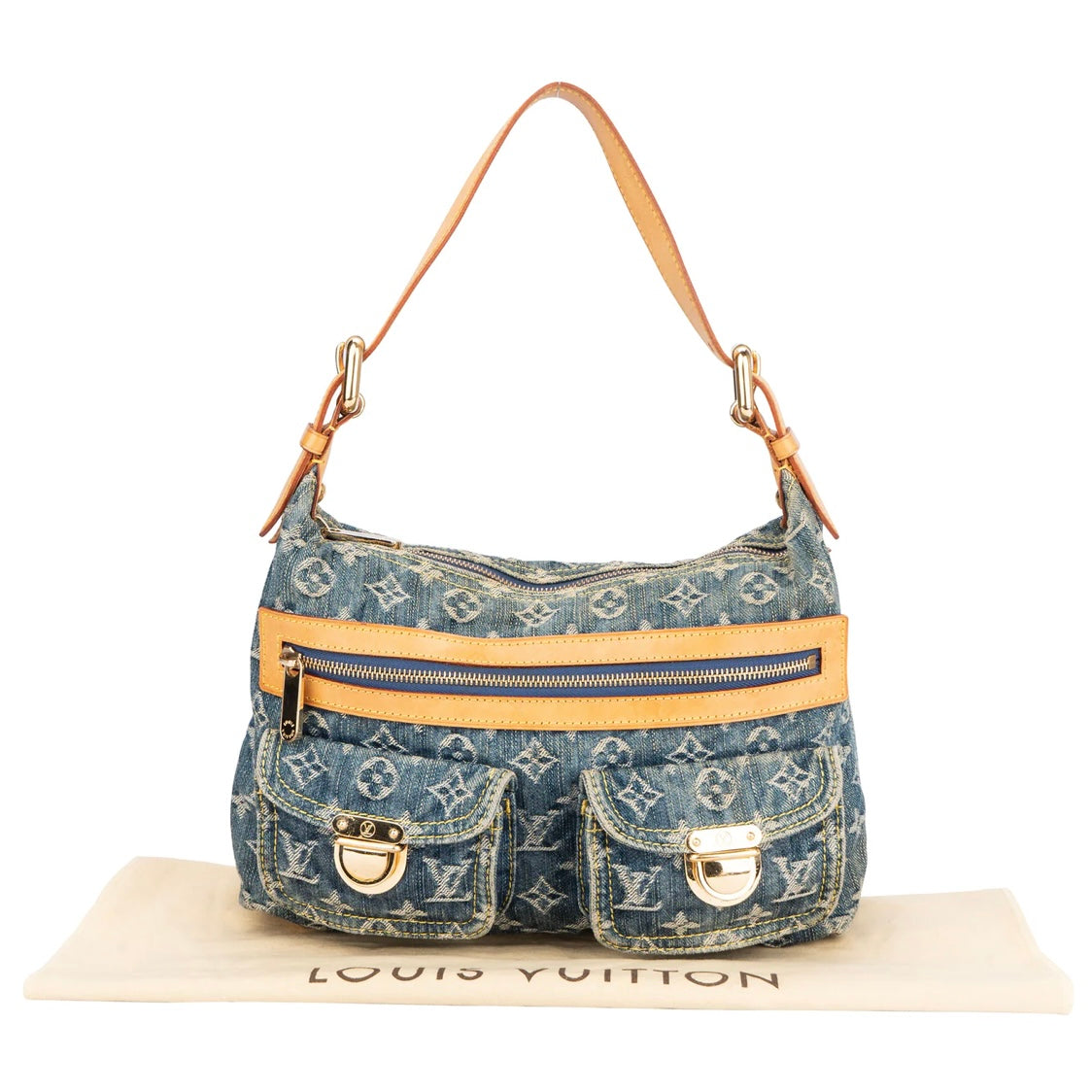 Louis Vuitton Denim Monogram Baggy PM Shoulder Bag