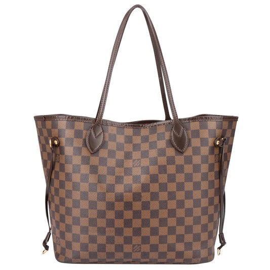 Louis Vuitton Damier Ebene Monogram Neverfull MM Shopper Bag